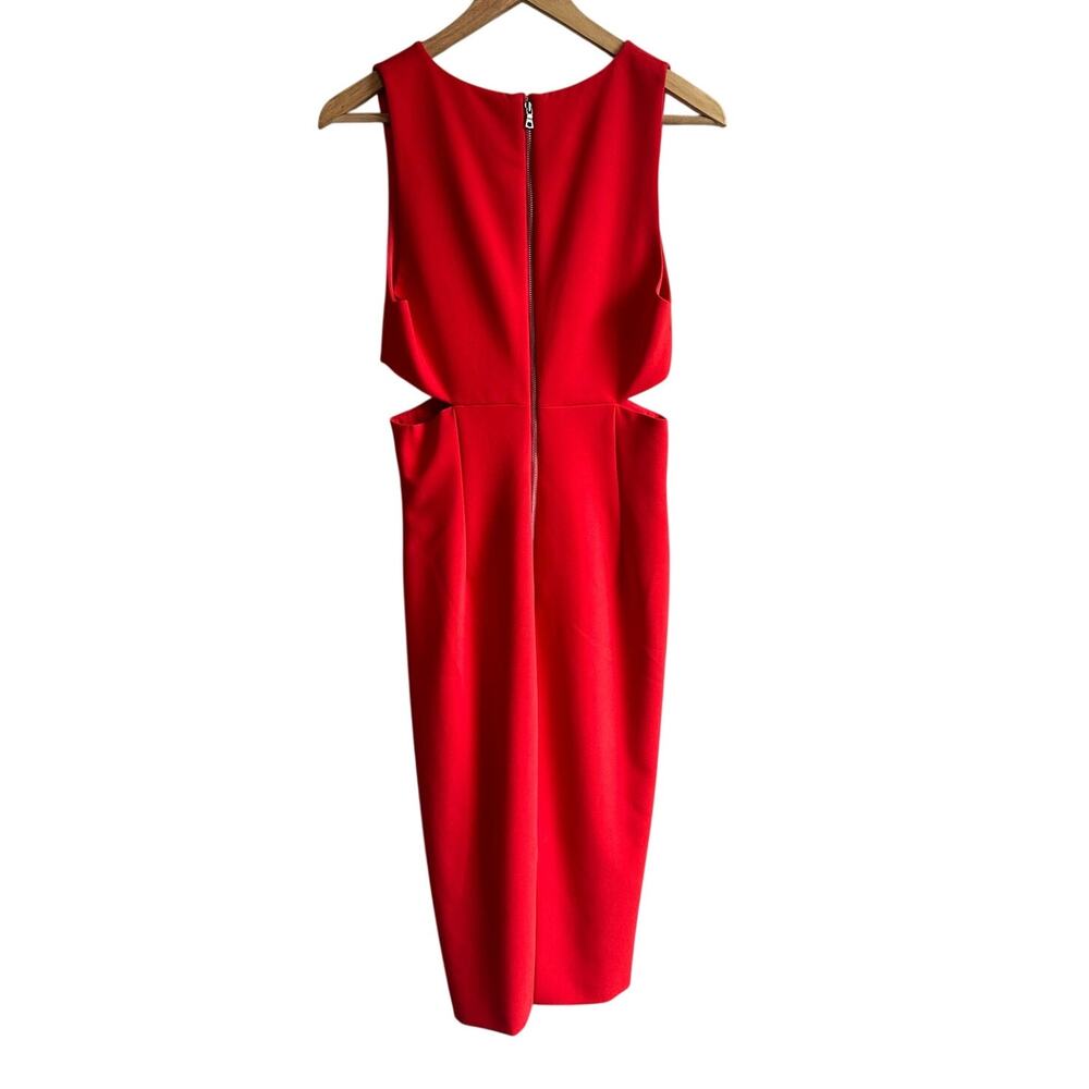 Alice + Olivia Riki Fitted Cutout Dress Fitted Poppy Red 6 - Picture 5 of 12